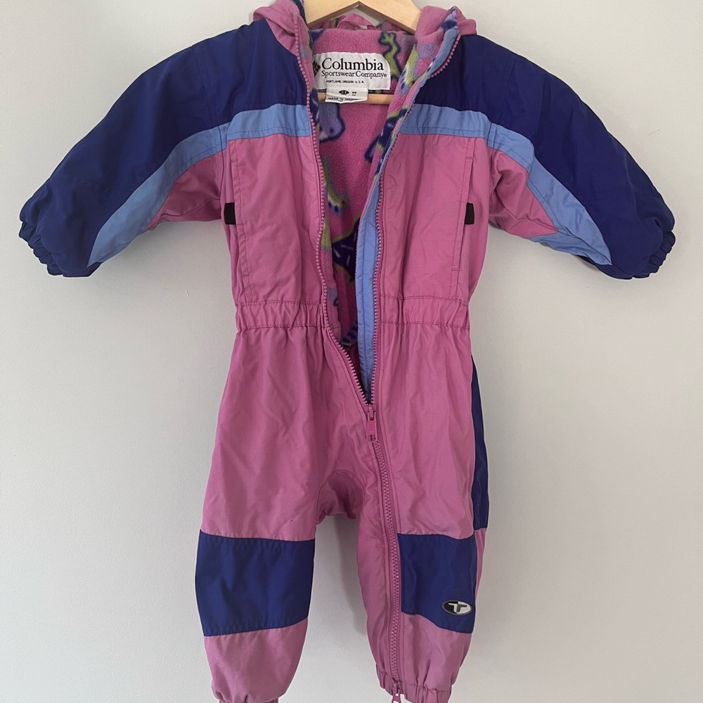 Vintage Columbia fleece lined toddler snowsuit